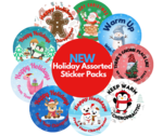 Holiday Sticker Assorted Pack - 9 New Designs